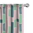thumbnail image 1 of Ambesonne Brick 4-Panel Curtains, Scandinavian Doodle Design, 56"x95", Rose Sea Green Teal, 1 of 4
