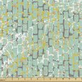 thumbnail image 1 of Ambesonne Brick Fabric by the Yard Upholstery, Grunge Street Wall Pattern, 5 Yards, Seafoam Dimgray Yellow, 1 of 4