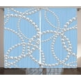 thumbnail image 1 of Ambesonne Bridal Curtains 2 Panel Set, Pearl Necklace Bracelet, 108" x 84", Pale Blue White, 1 of 3