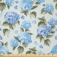thumbnail image 1 of Ambesonne Bridal Fabric by the Yard Microfiber, Hydrangea Flowers Swirls, 3 Yards, Pale Blue Reseda Green, 1 of 2