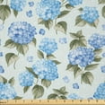 thumbnail image 1 of Ambesonne Bridal Fabric by the Yard Microfiber, Hydrangea Flowers Swirls, 5 Yards, Pale Blue Reseda Green, 1 of 1