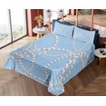 thumbnail image 1 of Ambesonne Bridal Fitted & Top Sheet Set with Shams, Pearl Necklace Bracelet, Pale Blue White, 1 of 5