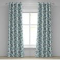 thumbnail image 1 of Ambesonne Bridal Grommet Curtain, Hydrangea Flowers Swirls, 50" x 84", Pale Blue Reseda Green, 1 of 6