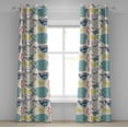 thumbnail image 1 of Ambesonne British Themed Grommet Curtain, Vintage English Art, 50"x120", Seafoam Hot Pink Cream, 1 of 1