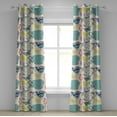 thumbnail image 1 of Ambesonne British Themed Grommet Curtain, Vintage English Art, 50"x72", Seafoam Hot Pink Cream, 1 of 1