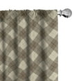 thumbnail image 1 of Ambesonne Brown Beige Window Curtains, Earthy Checkered Design, Each 28" W x 84" L, Dark Tan and Pale Mustard, 1 of 4