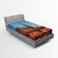 thumbnail image 1 of Ambesonne Brown Blue Fitted Sheet, Spines Hardy Plants, Twin Size, Brown Blue, 1 of 2