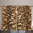 thumbnail image 1 of Ambesonne Brown Curtains 2 Panel Set, Earthy Colors Fall Flourishes, 108" x 108", Dark Sepia Pale Redwood, 1 of 2