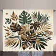 thumbnail image 1 of Ambesonne Brown Curtains 2 Panel Set, Exotic Retro Leaves Botanical, 108" x 90", Ivory Forest Green and Cocoa, 1 of 2