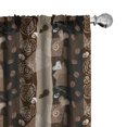 thumbnail image 1 of Ambesonne Brown Curtains, Coffee Typo Hearts Beans, Pair of 28"x84", Brown, 1 of 5