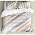 thumbnail image 1 of Ambesonne Brown Duvet Cover Set, Blurred Stripes Modern, Calking, Brown Tan Grey, 1 of 3