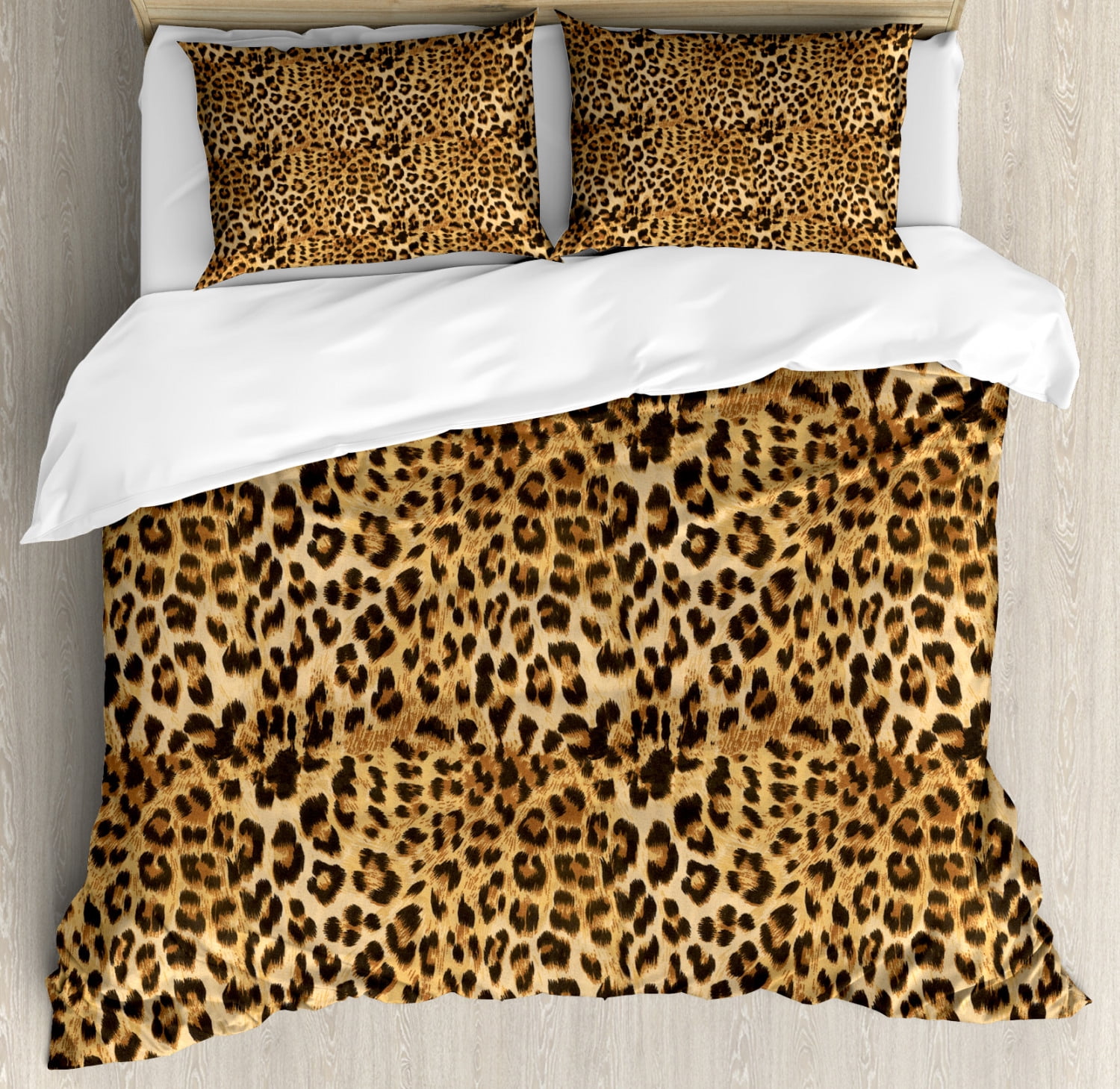 King Size Leopard Print Duvet Cover Set with Shams