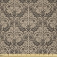 thumbnail image 1 of Ambesonne Brown Fabric by the Yard Microfiber, Venetian Floral Tile, 3 Yards, Pale Salmon Redwood, 1 of 2
