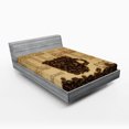thumbnail image 1 of Ambesonne Brown Fitted Sheet 2 Pcs Set, Coffee Beans Shaped Mug, Full, Dark Brown Pale Brown, 1 of 3