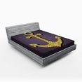 thumbnail image 1 of Ambesonne Brown Fitted Sheet, Anchor Pattern Tranquil, Full Size, Plum Yellow, 1 of 2