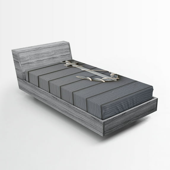 Ambesonne Brown Fitted Sheet, Antique Wall Navy Nature, Twin Size, Brown