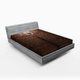 thumbnail image 1 of Ambesonne Brown Fitted Sheet, Basketball Field Sports, Full Size, Brown, 1 of 2