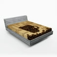 thumbnail image 1 of Ambesonne Brown Fitted Sheet, Coffee Beans Shaped Mug, California King, Dark Brown Pale Brown, 1 of 3