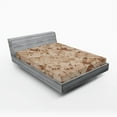 thumbnail image 1 of Ambesonne Brown Fitted Sheet, Desert Marpat Camo Motif, Full Size, Pale Brown Cinnamon, 1 of 3