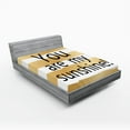thumbnail image 1 of Ambesonne Brown Fitted Sheet, Love Romance White Ombre, Queen Size, Black Yellow, 1 of 3