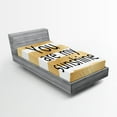 thumbnail image 1 of Ambesonne Brown Fitted Sheet, Love Romance White Ombre, Twin XL Size, Black Yellow, 1 of 3