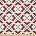 thumbnail image 1 of Ambesonne Brown Floral Fabric by the Yard Microfiber, Graphic Flower Shaped, 10 Yards, Burgundy Chocolate, 1 of 2