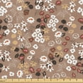thumbnail image 1 of Ambesonne Brown Floral Fabric by the Yard Upholstery, Birth of the Season, 5 Yards, Pale Taupe White and Umber, 1 of 1