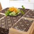 thumbnail image 1 of Ambesonne Brown Floral Table Runner & Placemats, Vintage Curves Strokes, Placemat 4 pcs + Runner 12"x72", Brown Pale Camel, 1 of 2