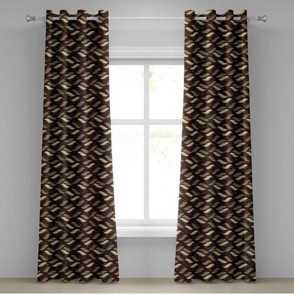 Ambesonne Brown Grommet Curtain, Cheetah Skin Pattern Savannah, 50" x 108", Redwood Brown