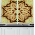 thumbnail image 1 of Ambesonne Brown Kitchen Curtains, Mandala Grunge Ethnic, 55"x45", Mustard Brown, 1 of 1