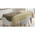 thumbnail image 1 of Ambesonne Brown Mandala Tablecloth Rectangular Table Cover, Flower Detail, 52"x70", Beige and Brown, 1 of 4