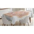 thumbnail image 1 of Ambesonne Brown Mandala Tablecloth Rectangular Table Cover, Leaves Star, 60"x90", Burnt Orange Orange, 1 of 4