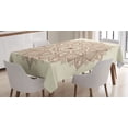 thumbnail image 1 of Ambesonne Brown Mandala Tablecloth Rectangular Table Cover, Round Lace, 52"x70", Brown and Ivory, 1 of 3