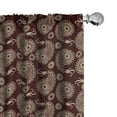 thumbnail image 1 of Ambesonne Brown Paisley Window Curtains, Oriental Damask Art, Each 28" W x 63" L, Chestnut Brown Eggshell, 1 of 4