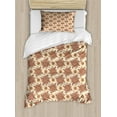 thumbnail image 1 of Ambesonne Brown Paisley Duvet Cover Sets, Autumn Tones Damask, 2-Twin, Cream Paprika Ivory, 1 of 4
