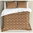thumbnail image 1 of Ambesonne Brown Paisley Duvet Cover Sets, Oriental Flower Art, 2-King, Champagne Pale Cinnamon, 1 of 7
