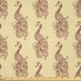 thumbnail image 1 of Ambesonne Brown Paisley Fabric by the Yard Microfiber, Vintage Look, 1 Yard, Champagne Mauve Taupe, 1 of 2