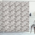 thumbnail image 1 of Ambesonne Brown Paisley Shower Curtain, Zentangle Look Motif, 69"Wx75"L, Brown White, 1 of 5