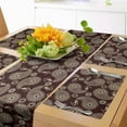 thumbnail image 1 of Ambesonne Brown Paisley Table Runner & Placemats, Oriental Damask Art, Placemat 4 pcs + Runner 14"x90", Chestnut Brown Eggshell, 1 of 2