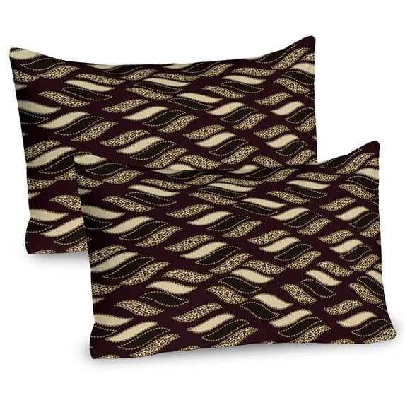 Ambesonne Brown Pillow Sham 2 Pack, Cheetah Skin Pattern Savannah, 26"x20", Redwood Brown
