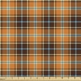 thumbnail image 1 of Ambesonne Brown Plaid Fabric by the Yard Upholstery, Tartan in Earth Tones, 10 Yards, Orange Brown and Sky Blue, 1 of 4