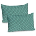 thumbnail image 1 of Ambesonne Brown Plaid Pillow Sham 2 Pack, Scottish and Symmetry, 36"x20", Almond Green Umber, 1 of 3