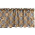 thumbnail image 1 of Ambesonne Brown Plaid Window Valance, Squares Overlapping, 54" X 12", Blue Grey Pale Caramel, 1 of 3