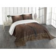 thumbnail image 1 of Ambesonne Brown Quilted Bedspread Set 3 Pcs, Basketball Field Sports, King Size, Brown, 1 of 5