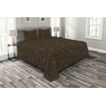 thumbnail image 1 of Ambesonne Brown Quilted Bedspread Set 3 Pcs, Hope Love Fun Happy Words, Queen Size, Dark Brown and Cream, 1 of 3