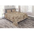 thumbnail image 1 of Ambesonne Brown Quilted Coverlet 3 Pcs, Desert Marpat Camo Motif, King Size, Pale Brown Cinnamon, 1 of 4