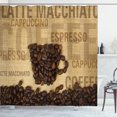 thumbnail image 1 of Ambesonne Brown Shower Curtain, Coffee Beans Shaped Mug, 69"Wx75"L, Dark Brown Pale Brown, 1 of 3