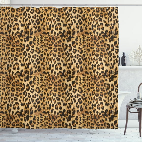 Ambesonne Brown Shower Curtain, Leopard Print, 69"Wx70"L, Brown