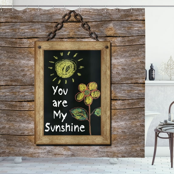 Ambesonne Brown Shower Curtain, Love Words on Blackboard, 69"Wx75"L, Multicolor
