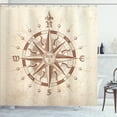 thumbnail image 1 of Ambesonne Brown Shower Curtain, Vintage Compass, 69"Wx75"L, Tan Brown, 1 of 5